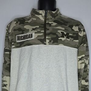 Colosseum Men’s Michigan Military Appreciation OHT 1/4 Zip Fleece Medium BO3065